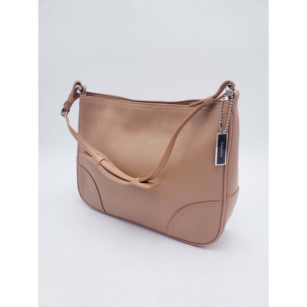 Vintage Coach Shoulder Bag Purse Tan Leather 8148 Crescent